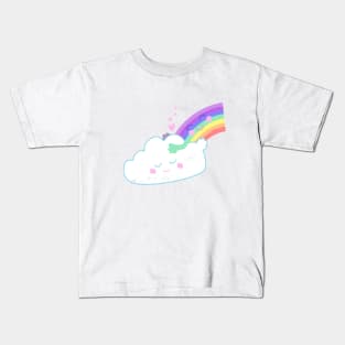 Best Friends Rainbow Cloud Hug Kids T-Shirt